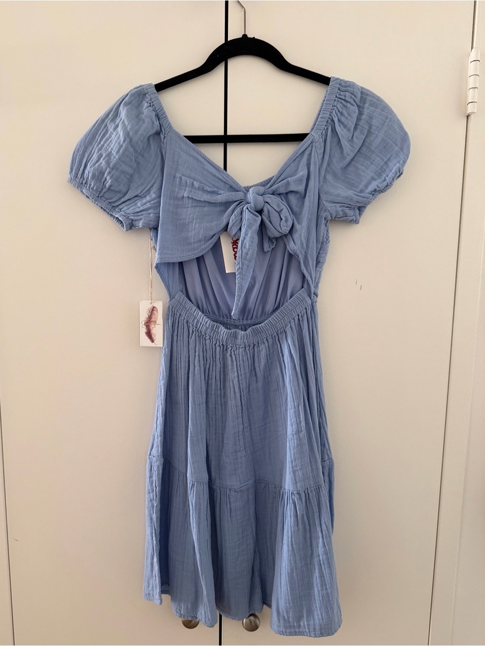 NWT S Jessica Simpson Light Blue Tie-Back Dress